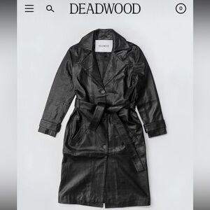 Deadwood Terra Black Leather Coat